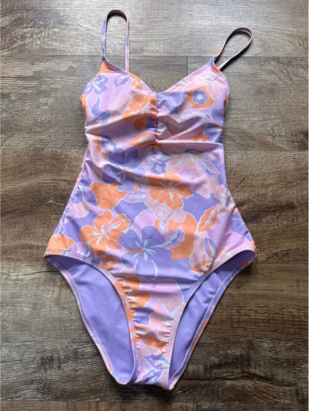Ninety-Nine Women's Floral One-Piece Swimsuit Size XS Purple and Orange